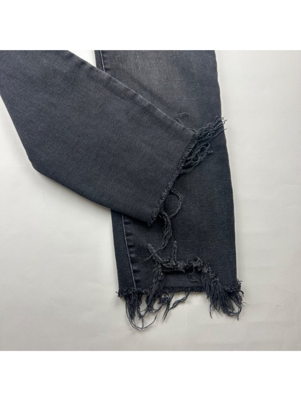 Good American Washed Black Stretch Denim Good Classic Distressed Jeans 14 - Picture 7 of 7